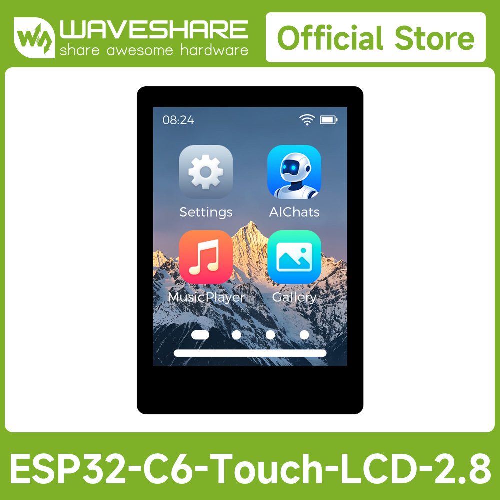 Doit Esp32 - Waveshare ESP32-C6 2,8-Zoll-IPS-Entwicklungsboard mit kapazitivem Touch-Display,