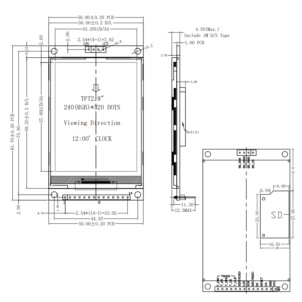 2,8 Zoll TFT LCD Display Modul – Devkitc Bewertung und Preis
